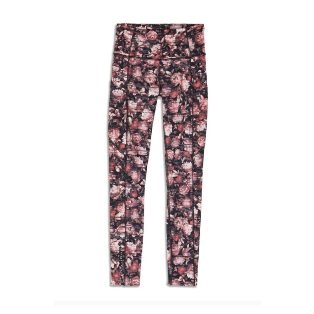 lululemon Womens 4 Peony Multi Fast & Free Crop Leggings